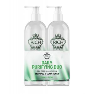 RICH Pure Luxury Daily Purifying Shampoo ja Hoitoaine - Duo 750 ml + 750 ml